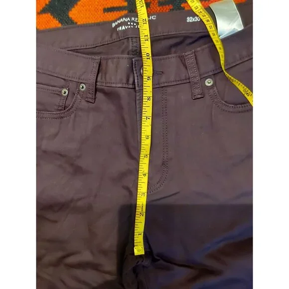 NEW Banana Republic Men's Slim, Stretch Eggplant Purple Travel Jean. 32W x 30L - Picture 4 of 9